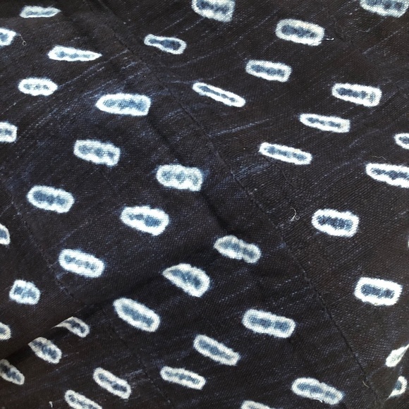 Vintage Handcrafted Indigo Pattern Fabric Textile Blanket Throw, 46" x 60" - Picture 2 of 6